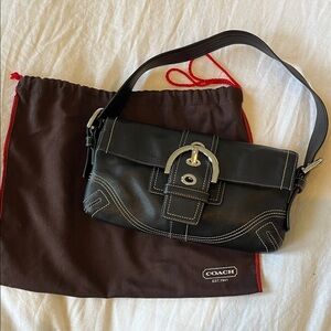 Coach Soho Black Leather Shoulder Bag